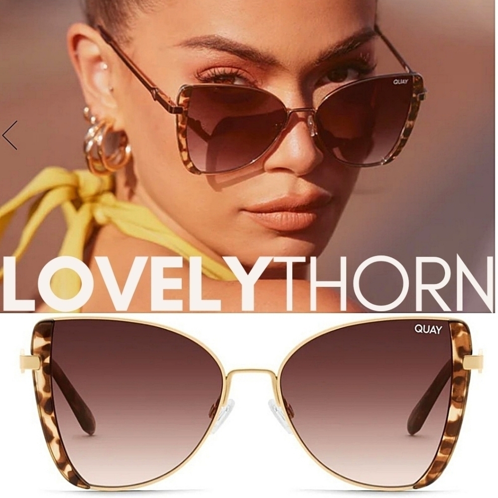 QUAY // ltd ed brown tortoise detail butterfly frame with brown fade lenses - Picture 10 of 15